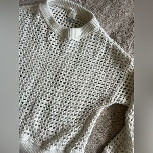 A new day white crochet sweater